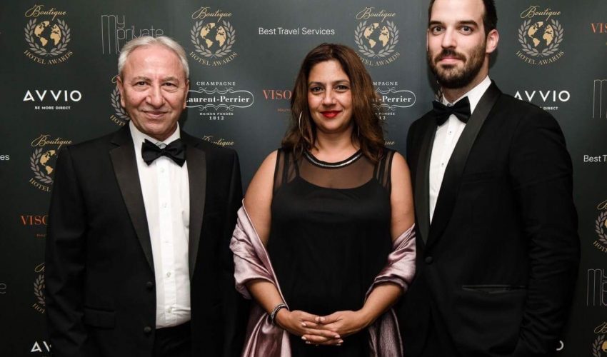Mr Schlomo-Boutique Hotel Awards' CEO, Mrs Matzourani-Aqua Vista Hotels' Business Development Manager, Mr Kopatsaris-Carpe Diem Santorini's CEO
